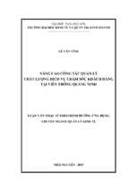 Nâng cao công tác quản lý chất lượng dịch vụ chăm sóc khách hàng tại viễn thông quảng ninh