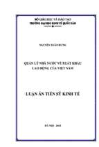 Quản lý nhà nước về xuất khẩu lao động của việt nam