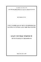 Nâng cao hiệu quả sử dụng vốn kinh doanh tại công ty cổ phần gang thép thái nguyên