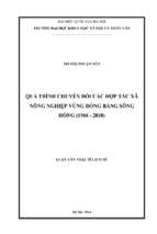 Quá trình chuyển đổi các hợp tác xã nông nghiệp vùng đồng bằng sông hồng (1988   2010)