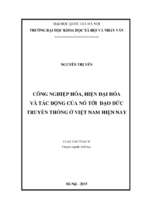 Công nghiệp hóa, hiện đại hóa và tác động của nó tới đạo đức truyền thống ở việt nam hiện nay