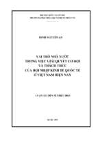 Vai trò của nhà nước trong việc giải quyết cơ hội và thách thức của hội nhập kinh tế quốc tế ở việt nam hiện nay