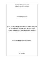 Quản lý hoạt động giáo dục sức khỏe sinh sản vị thành niên cho học sinh trường thpt marie curie, quận 3 thành phố hồ chí minh