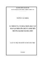 Sự thích ứng với hoạt động học tập đào tạo theo tín chỉ của sinh viên trường đại học hà hoa tiên