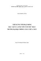 Thích ứng với hoạt động học tập của sinh viên năm thứ nhất trường đại học phòng cháy chữa cháy