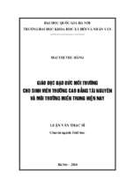 Giáo dục đạo đức môi trường cho sinh viên trường cao đẳng tài nguyên và môi trường miền trung hiện nay.