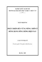 Phát triển bền vững nông thôn ở đồng bằng sông hồng hiện nay