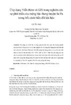 ứng dụng viễn thám và gis trong nghiên cứu sự phát triển của ruộng bậc thang huyện sa pa trong bối cảnh biến đổi khí hậu