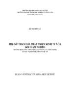 Phụ nữ tham gia phát triển kinh tế xóa đói giảm nghèo trường hợp làng công giáo bảo nham, yên thành, nghệ an