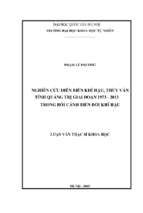 Nghiên cứu diễn biến khí hậu, thủy văn tỉnh quảng trị giai đoạn 1973 2013 trong bối cảnh biến đổi khí hậu