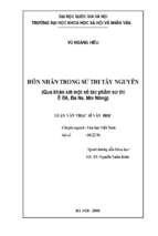 Hôn nhân trong sử thi tây nguyên (qua khảo sát một số tác phẩm sử thi ê đê, ba na, mơ nông)