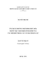 ứng dụng phương pháp hình thức hóa trong việc thẩm định tính logic của các mệnh đề trong các văn bản pháp luật