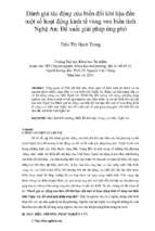 đánh giá tác động của biến đổi khí hậu đến một số hoạt động kinh tế vùng ven biển tỉnh nghệ an; đề xuất giải pháp ứng phó