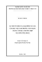 Sự chuyển đổi của loại hình tác giả văn học việt nam trước cách mạng tháng tám qua trường hợp nguyễn công hoan.