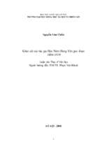 Khảo sát các tác gia hán nôm hưng yên giai đoạn 1884 1919