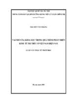 Vai trò của khoa học trong quá trình phát triển kinh tế tri thức ở việt nam hiện nay