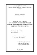 Quan hệ việt   trung giai đoạn 1986   2010 qua trường hợp quan hệ hai tỉnh quảng ninh ( việt nam ) và quảng tây ( trung quốc)