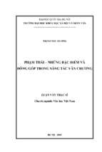 Phạm thái   những đặc điểm và đóng góp trong sáng tác văn chương