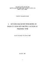 Kỹ năng giải quyết tình huống sư phạm của sinh viên trường cao đẳng sư phạm bắc ninh