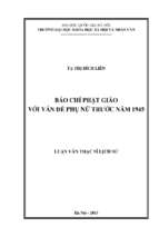 Báo chí phật giáo với vấn đề phụ nữ trước năm 1945