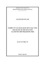 Nghiên cứu xây dựng bảng mô tả đặc tính theo hướng đề thi chuẩn hóa tại trường thpt phạm hồng thái
