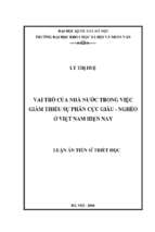 Vai trò của nhà nước trong việc giảm thiểu sự phân cực giàu   nghèo ở việt nam hiên nay