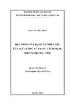 Quá trình xây dựng và chiến đấu của lực lượng vũ trang cách mạng miền nam (1961 1965)