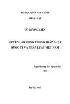 Quyền lao động trong pháp luật quốc tế và pháp luật việt nam