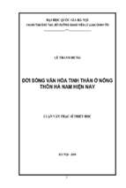 đời sống văn hóa tinh thần ở nông thôn hà nam hiện nay