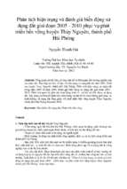 Phân tích hiện trạng và đánh giá biến động sử dụng đất giai đoạn 2005   2010 phục vụ phát triển bền vững huyện thủy nguyên, thành phố hải phòng