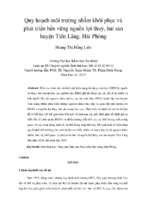 Quy hoạch môi trường nhằm khôi phục và phát triển bền vững nguồn lợi thuỷ, hải sản huyện tiên lãng, hải phòng