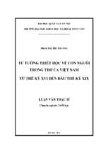 Tư tưởng triết học về con người trong thơ ca việt nam từ thế kỷ xvi đến đầu thế kỷ xix