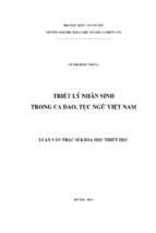 Triết lý nhân sinh trong ca dao, tục ngữ việt nam