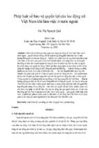 Pháp luật về bảo vệ quyền lợi của lao động nữ việt nam khi làm việc ở nước ngoài