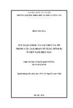 Suy luận logíc và vai trò của nó trong các giai đoạn tố tụng hình sự ở việt nam hiện nay