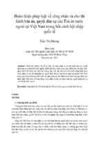 Hoàn thiện pháp luật về công nhận và cho thi hành bản án, quyết dân sự của toà án nước ngoài tại việt nam trong bối cảnh hội nhập quốc tế