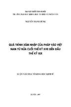 Quá trình xâm nhập của pháp vào việt nam từ nửa cuối thế kỷ xvii đến đầu thế kỷ xix