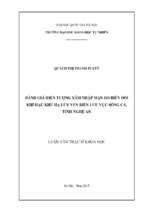 đánh giá hiện tượng xâm nhập mặn do biến đổi khí hậu khu hạ lưu ven biển lưu vực sông cả, tỉnh nghệ an