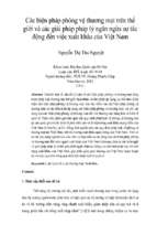 Các biện pháp phòng vệ thương mại trên thế giới và các giải pháp pháp lý ngăn ngừa sự tác động đến việc xuất khẩu của việt nam