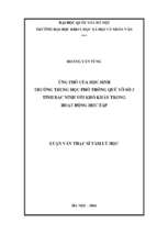 Nhu cầu tư vấn hướng nghiệp của học sinh trung học phổ thông trên địa bàn huyện ba vì, thành phố hà nội