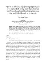 Quyền sử hữu công nghiệp trong tư pháp quốc tế và một số định hướng hoàn thiện pháp luật việt nam về quyền sử hữu công nghiệp trong tiến trình hội nhập quốc tế và khu vực