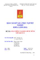 Báo cáo hoạt động tại khoa dược bệnh viện quận 11