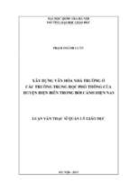 Xây dựng văn hóa nhà trường ở các trường trung học phổ thông của huyện điện biên trong bối cảnh hiện nay