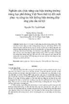 Nghiên cứu chức năng của hiệu trưởng trường trung học phổ thông việt nam thời kỳ đổi mới phục vụ công tác bồi dưỡng hiệu trưởng đáp ứng yêu cầu xã hội