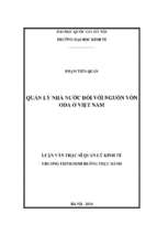 Quản lý nhà nước đối với nguồn vốn oda ở việt nam