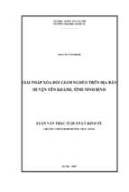 Giải pháp xóa đói giảm nghèo trên địa bàn huyện yên khánh, tỉnh ninh bình