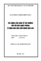 Tác động của kinh tế thị trường đối với nền quốc phòng ở cộng hoà dân chủ nhân dân lào