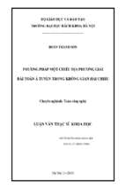 Phương pháp một chiều địa phương giải bài toán á tuyến trong không gian hai chiều
