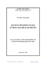 Bài toán tìm kiếm văn bản sử dụng giải thuật di truyền