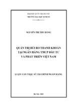 Quản trị rủi ro thanh khoản tại ngân hàng tmcp đầu tư và phát triển việt nam